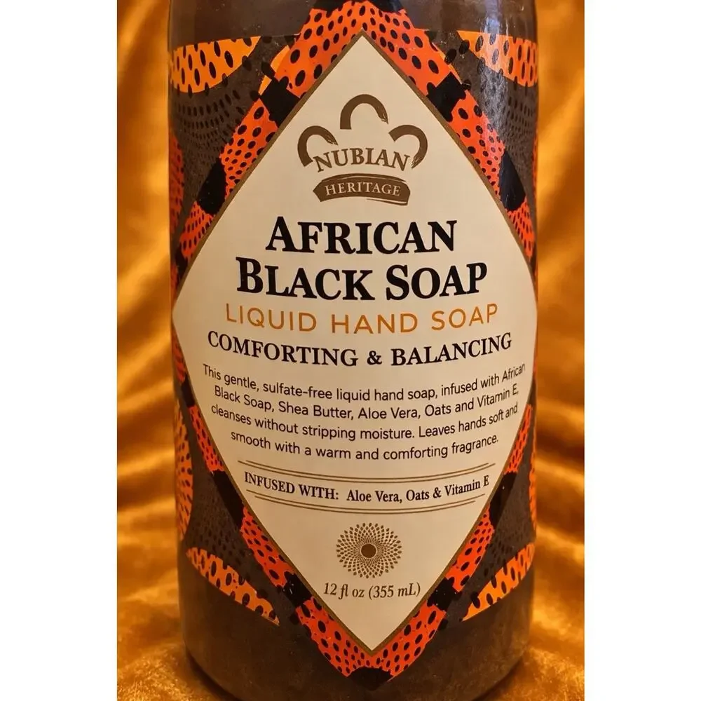 Nubian Heritage - African Black Soap - Liquid Hand Soap - Detoxifying - 12 fl oz
